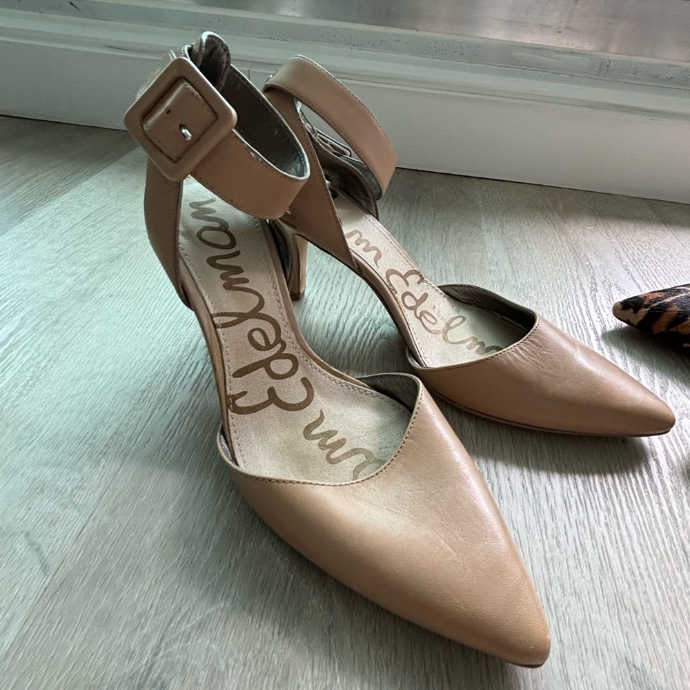 Sam edelman tan neutral open back sandals